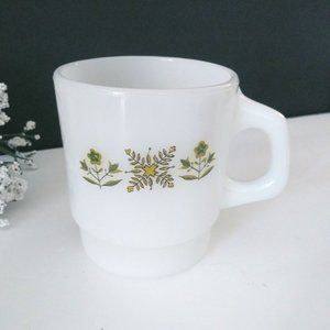 Milk Glass Meadow Green Coffee Mug